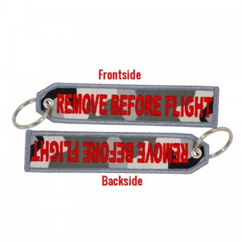 Adesivo Portachiave REMOVE BEFORE FLIGHT in tessuto